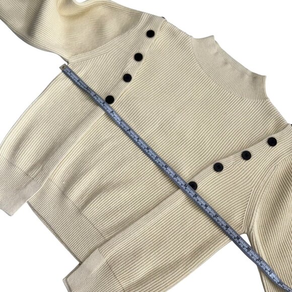 Fray I.D‎ Cotton Cashmere Blend Butter Yellow Sweater S Minimalist Quiet Luxury - Picture 6 of 8